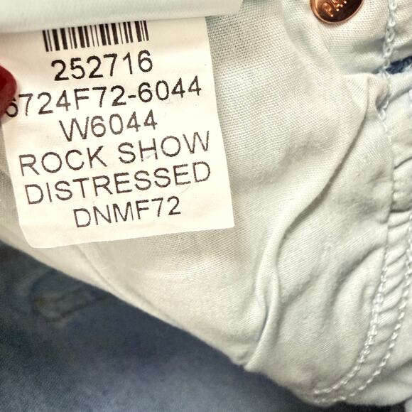 Paige Anessa Jeans Rock Show Distressed Cropped Medium Wash Blue Mid Rise Sz 24 - Picture 5 of 12